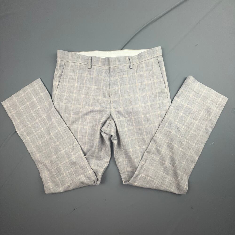 Murano Alex Fit Gray Plaid Dress Pants 32x31 Stretch Business Casual